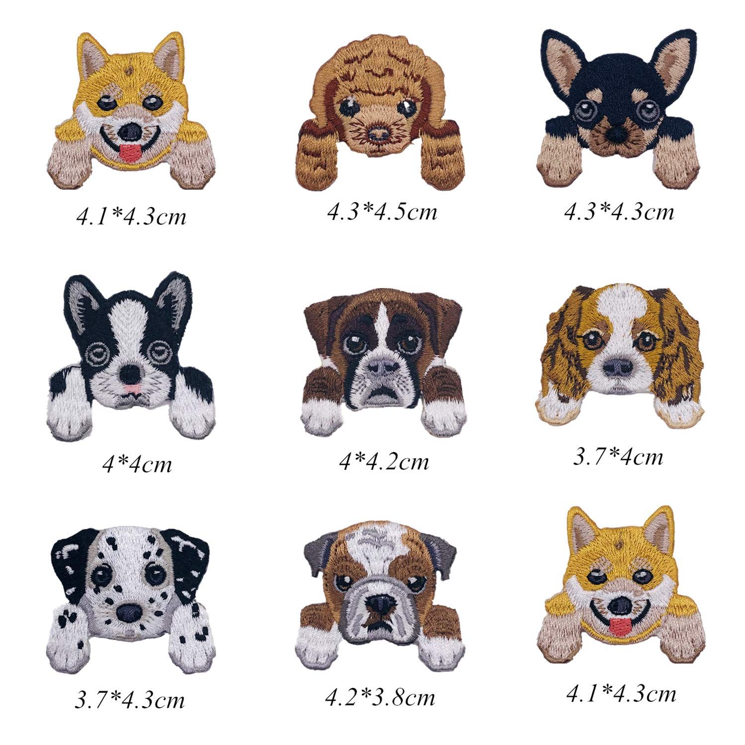 20 PCS Dog Patches Sew On Patches DIY Decoration or Repair, Embroidered Appliques for Clothing Backpacks Jeans T-Shirt Caps Shoes