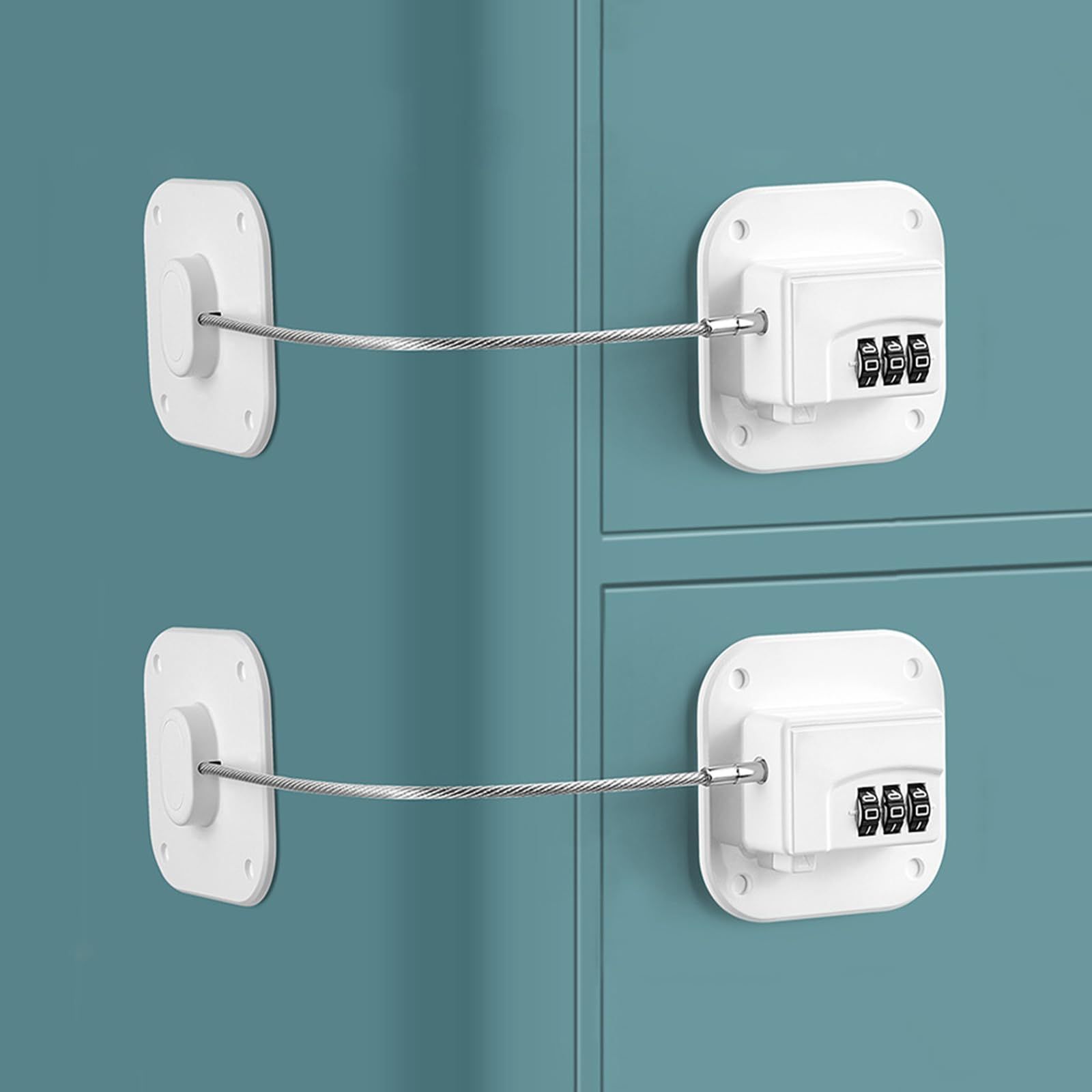 Refrigerator Lock, Fridge Lock for Password Lock, Child Safe Keyless Digital Refrigerator Lock Childproof(White & Square)