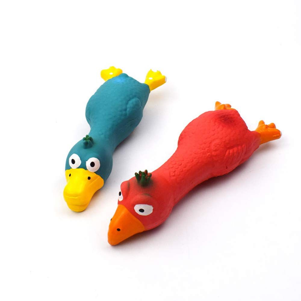 3PCS Dog Squeaky Toys, Dog Small Screaming Chicken Toys, 6.6" Long Soft Rubber Chew Toys for Puppy Small Medium Dogs