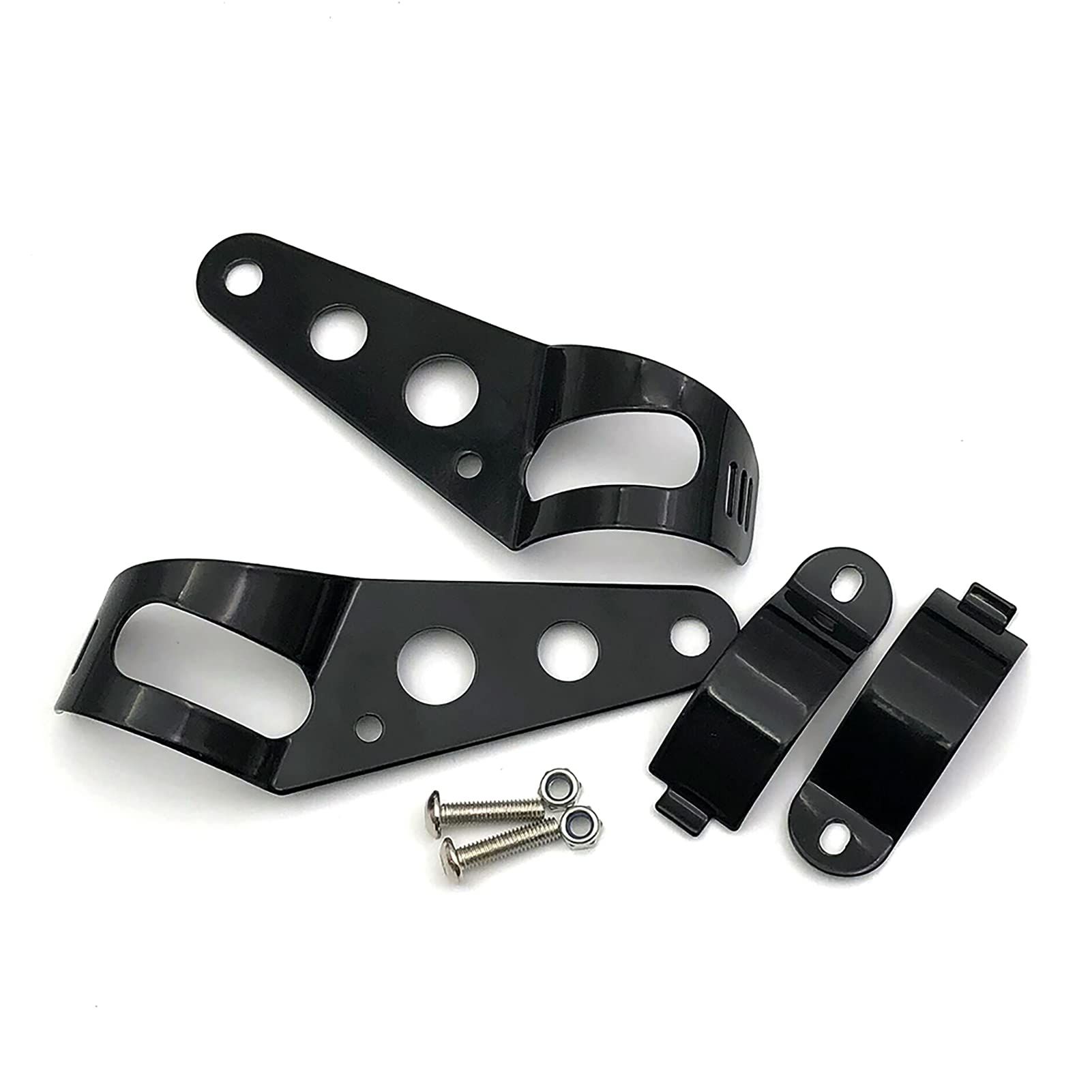 Universal 33mm-43mm Metal Motorcycle Modified Headlight Mount Brackets Clamp Fork Ear for Motorcycle Chopper Cafe Racer (Black)