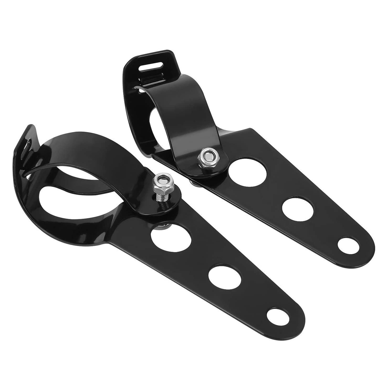 Universal 33mm-43mm Metal Motorcycle Modified Headlight Mount Brackets Clamp Fork Ear for Motorcycle Chopper Cafe Racer (Black)
