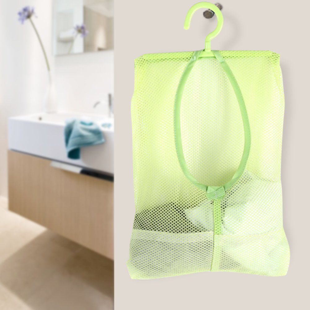 Clothespin Bag, Multi Purpose Hanging Mesh Storage Bag Clothespin Bag with Hanger for Socks Stockings Bra Underwear Bathroom