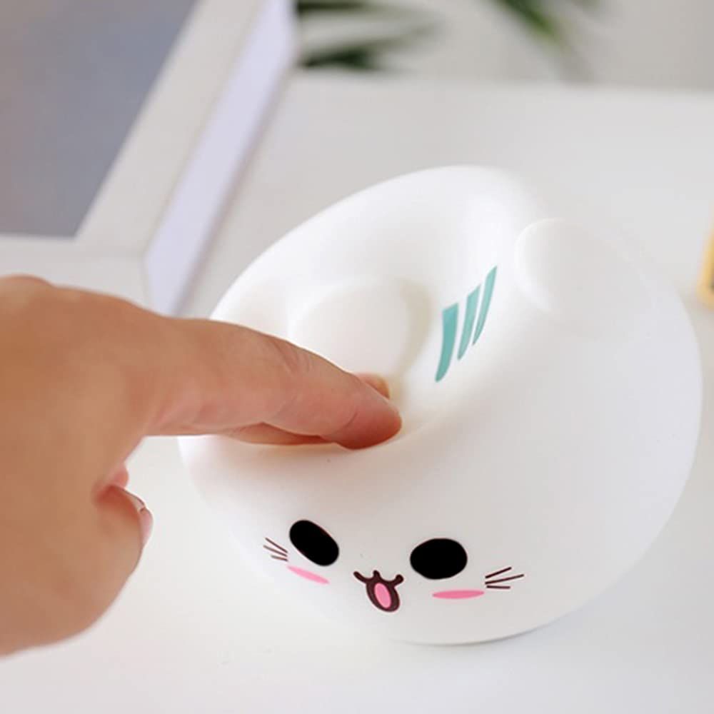 Cat small desk lamp, room night lamp, bedroom bedside charging small night lamp, baby feeding lamp, atmosphere with sleep night lamp
