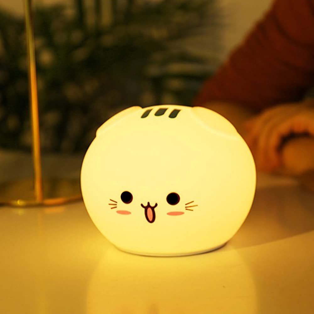 Cat small desk lamp, room night lamp, bedroom bedside charging small night lamp, baby feeding lamp, atmosphere with sleep night lamp