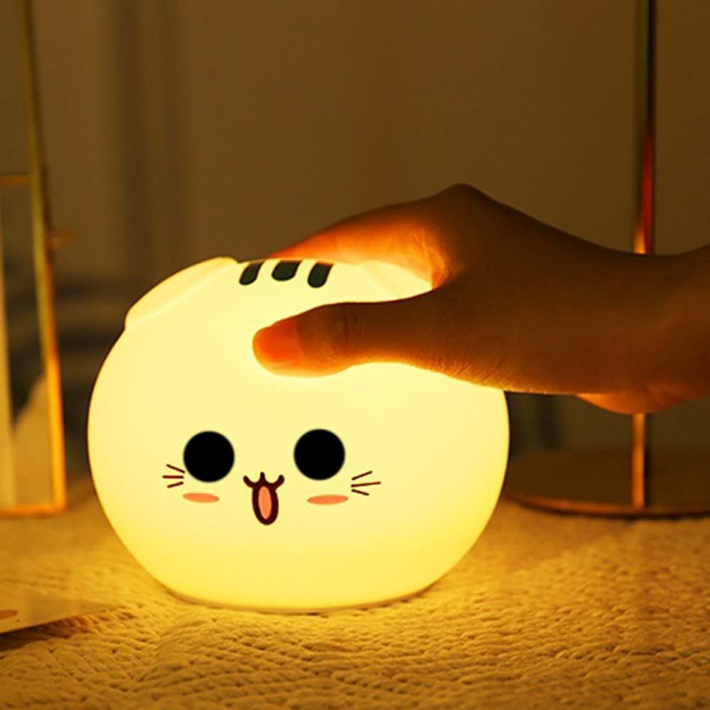 Cat small desk lamp, room night lamp, bedroom bedside charging small night lamp, baby feeding lamp, atmosphere with sleep night lamp