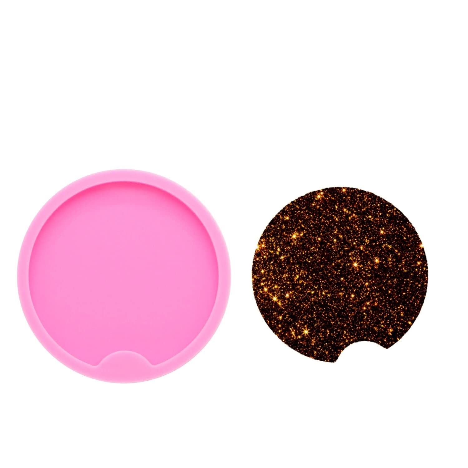 2PCS Silicone Coaster Molds for Resin Casting, Round Coaster Silicone Molds for DIY Jewelry Crafts Resin Coasters Keychain Decoration Making