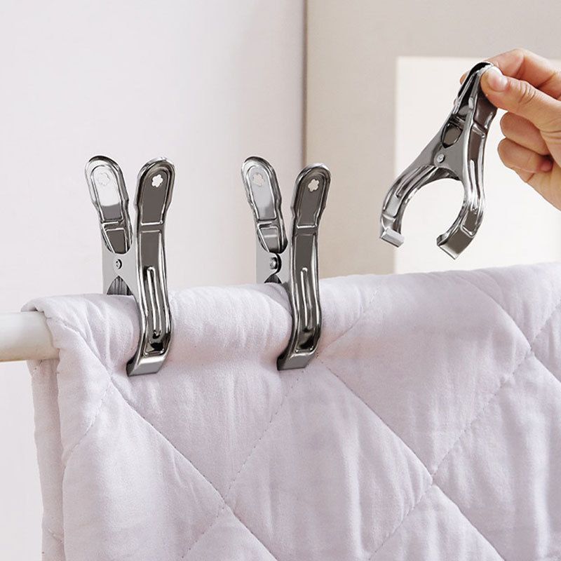 6PCS Giant Clothes Pins,Metal Clip - Keep Your Towel from Blowing Away, Suitable for Home Use/Beach Chairs on Cruise Ships