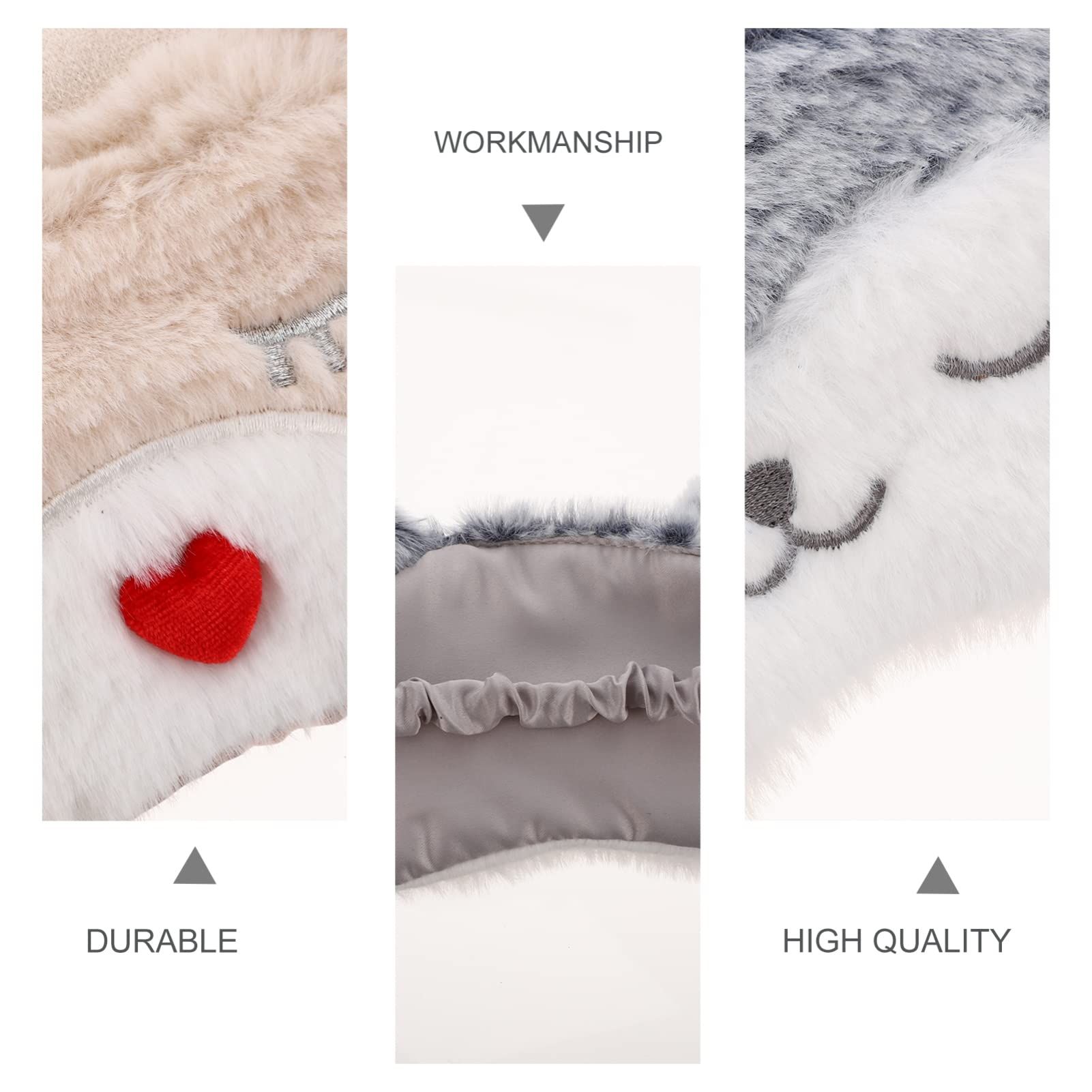 2PCS，Plush Sleep facial mask Cute Eye Mask Plush Eye Mask Cute Eye Mask Scratch Gloves Newborn Plush Baby Dog Deer