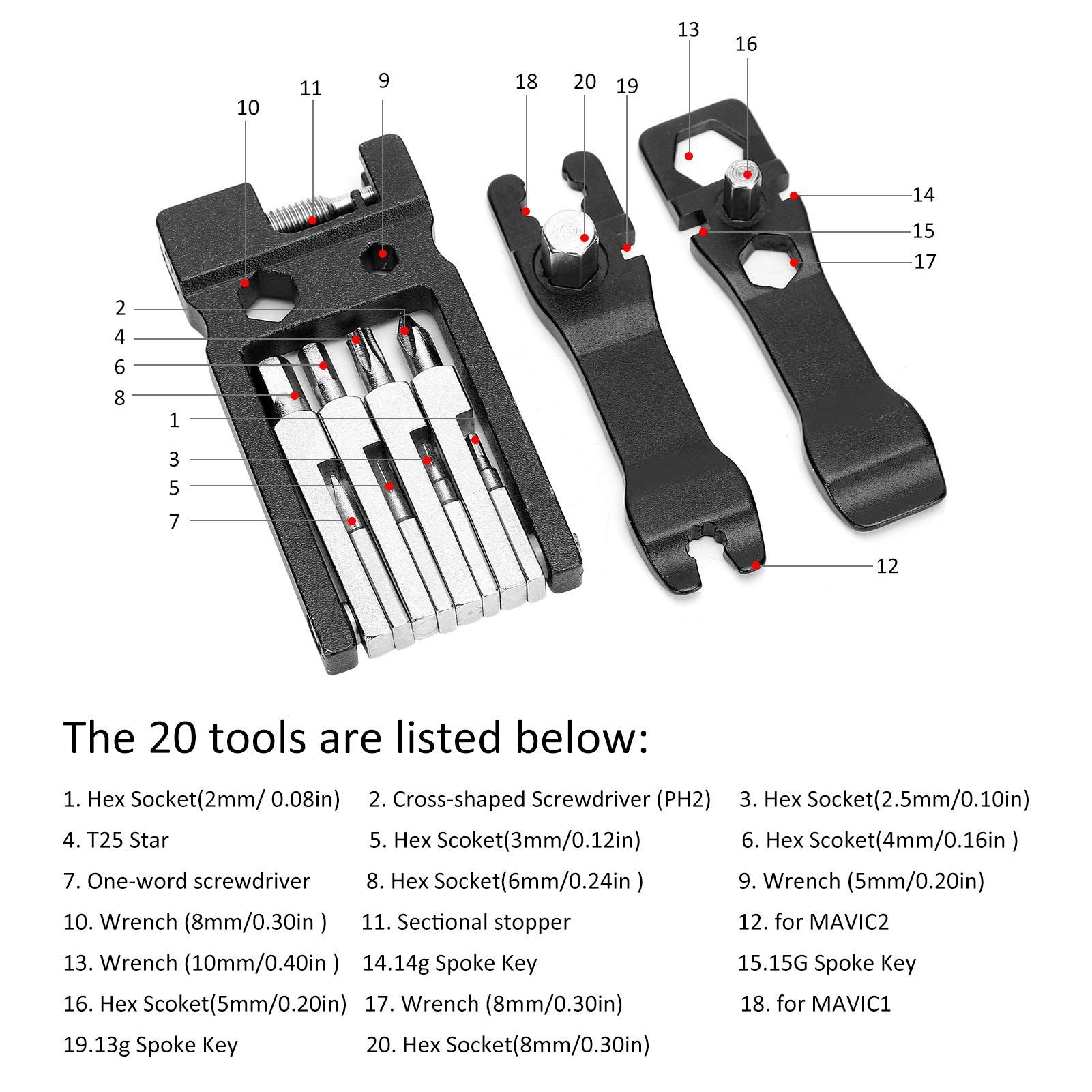 Function Bike Tool – Bicycle Multi Tool – Heavy Duty, Compact Pocket Sized, Lightweight – High Strength Steel – Easy To Carry