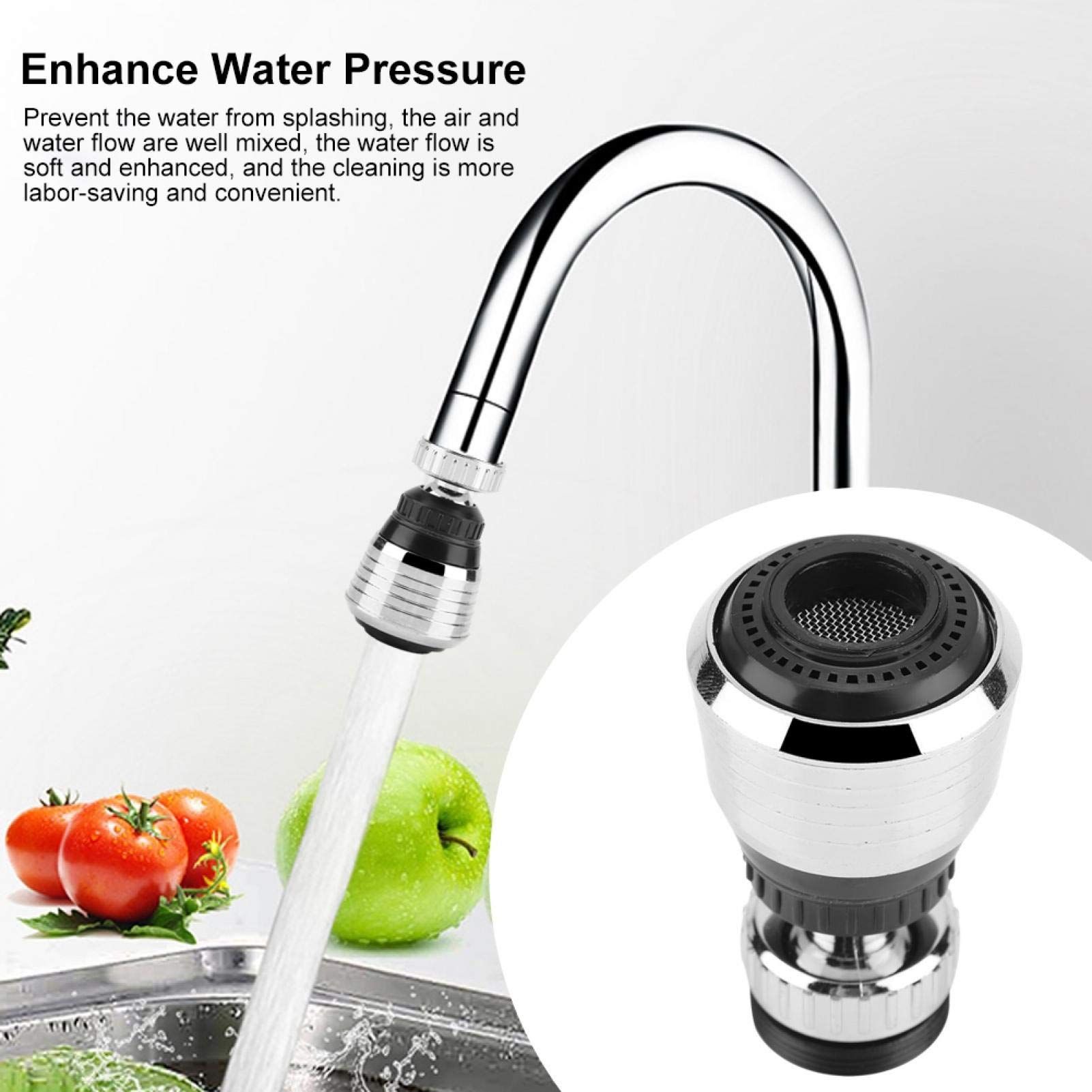 Faucet Bubbler, Modes Turbo Adjustable Sink Sprayer Jet Water Saving Device Water Economizer, Head Spray Proof Wide Angle