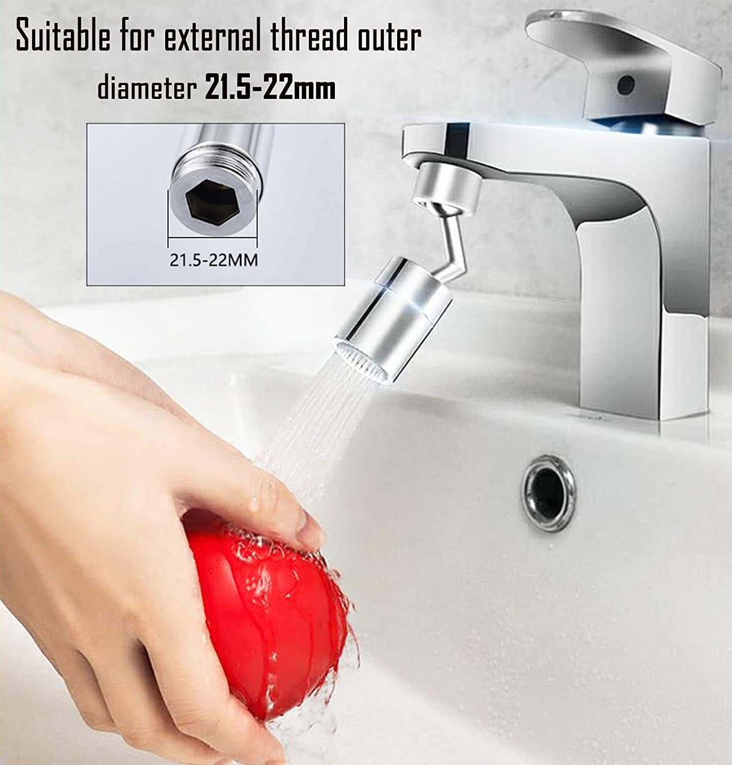 Rotatable 720° Faucet Sprayer Head,Universal Splash Filter Faucet with -Layer Net Filter for Kitchen,Anti-Splash,Leakproof Design