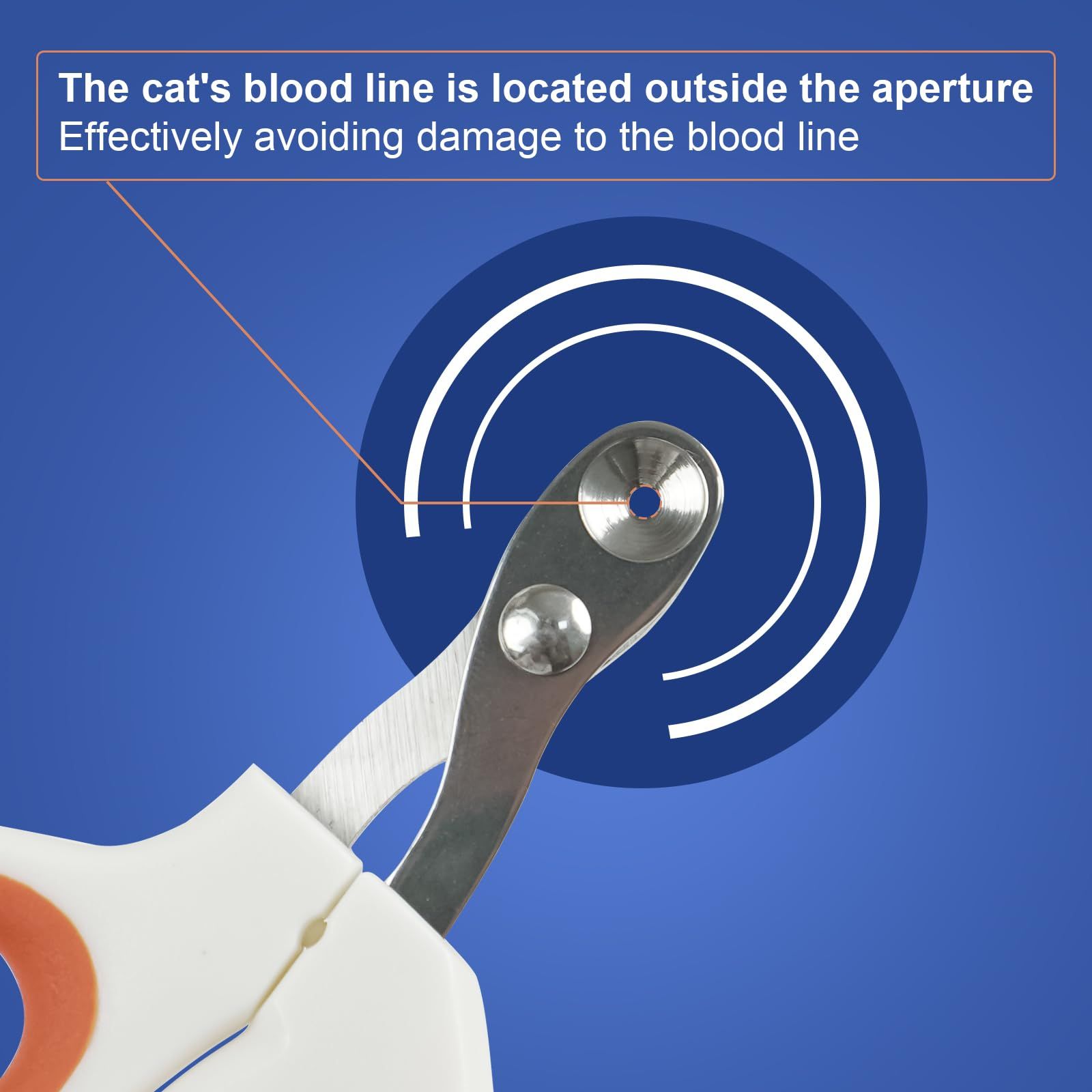 Cat Nail Clippers with Circular Cut Hole -Avoid Over Cutting Pet Nail Clippers -Sharp Angled Blade Professional Paw
