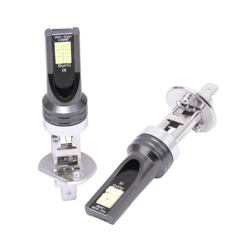 H3 LED Fog Light Bulbs Golden Yellow 3000K Chips with Projector Super Bright DRL Daytime Running Lamp Amber- 1 Pair