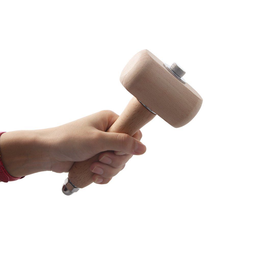 Beech Wood Mallet Carving Mallet Leathercraft Sewing Engraving Printing Hammer Mallet The Well-Balanced Beechwood Woodworking