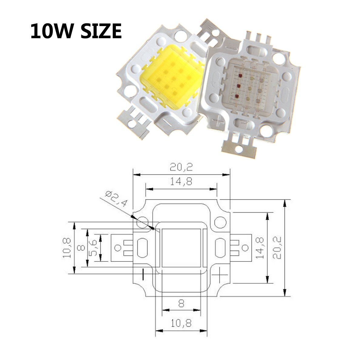 High Power Led Chip 10W Warm White (3000K - 3500K / Input 900mA / DC 9V - 11V / 10 Watt) Super Bright Intensity SMD COB Light