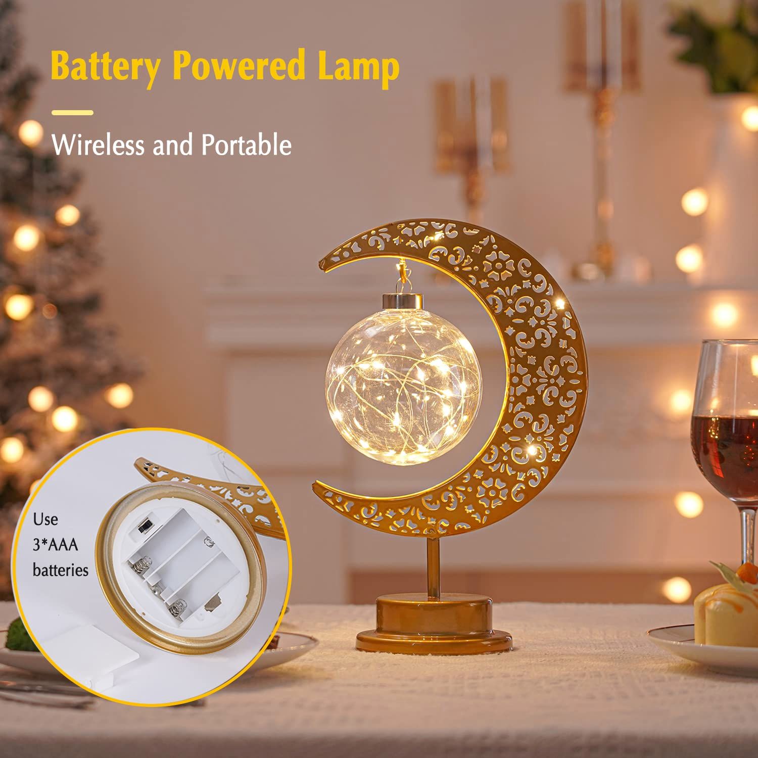 Moon Lamp, Enchanted Lunar Lamp, Ramadan Decorations Lamp for Bedroom, Magic Kids Night Lights, Crescent Moon Light