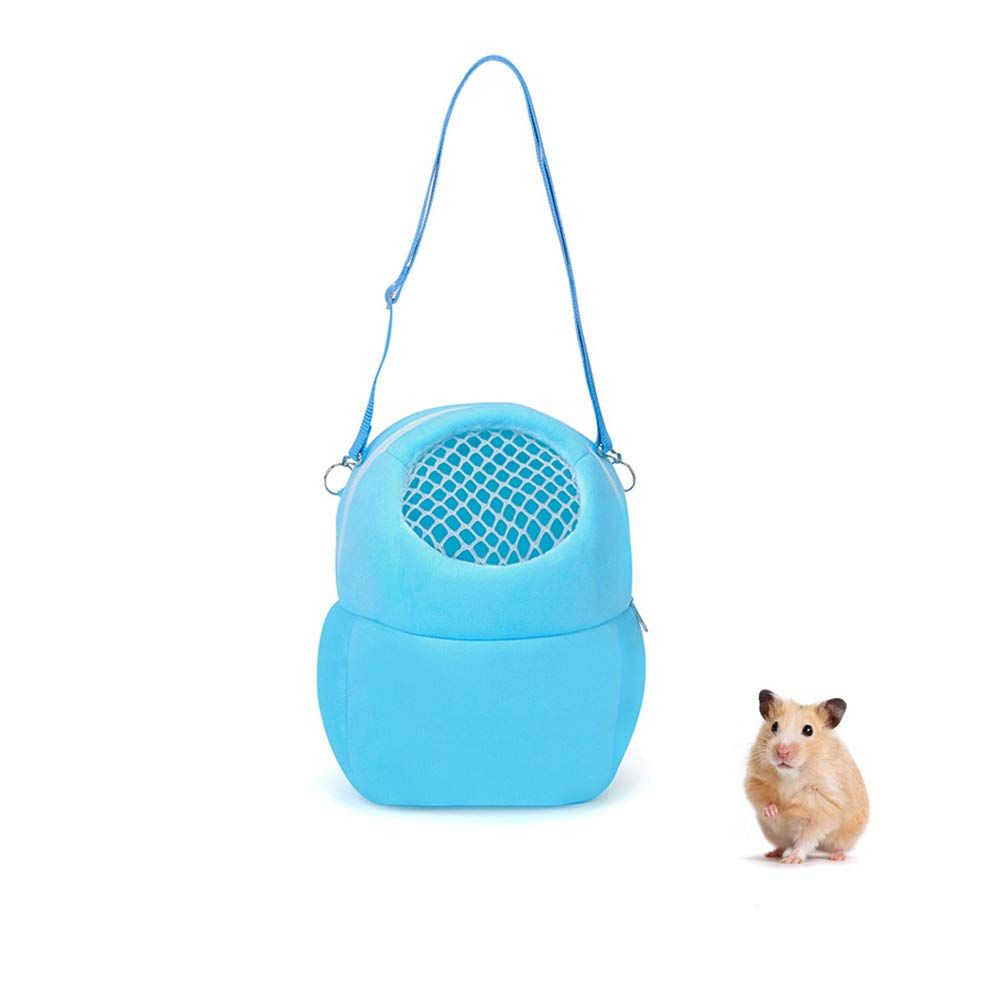 Pet Carrier Bag, Portable Outgoing Travel Handbags with Nylon Straps Small Pet Pouchfor Hamster Rat Hedgehog Rabbit ( Blue)