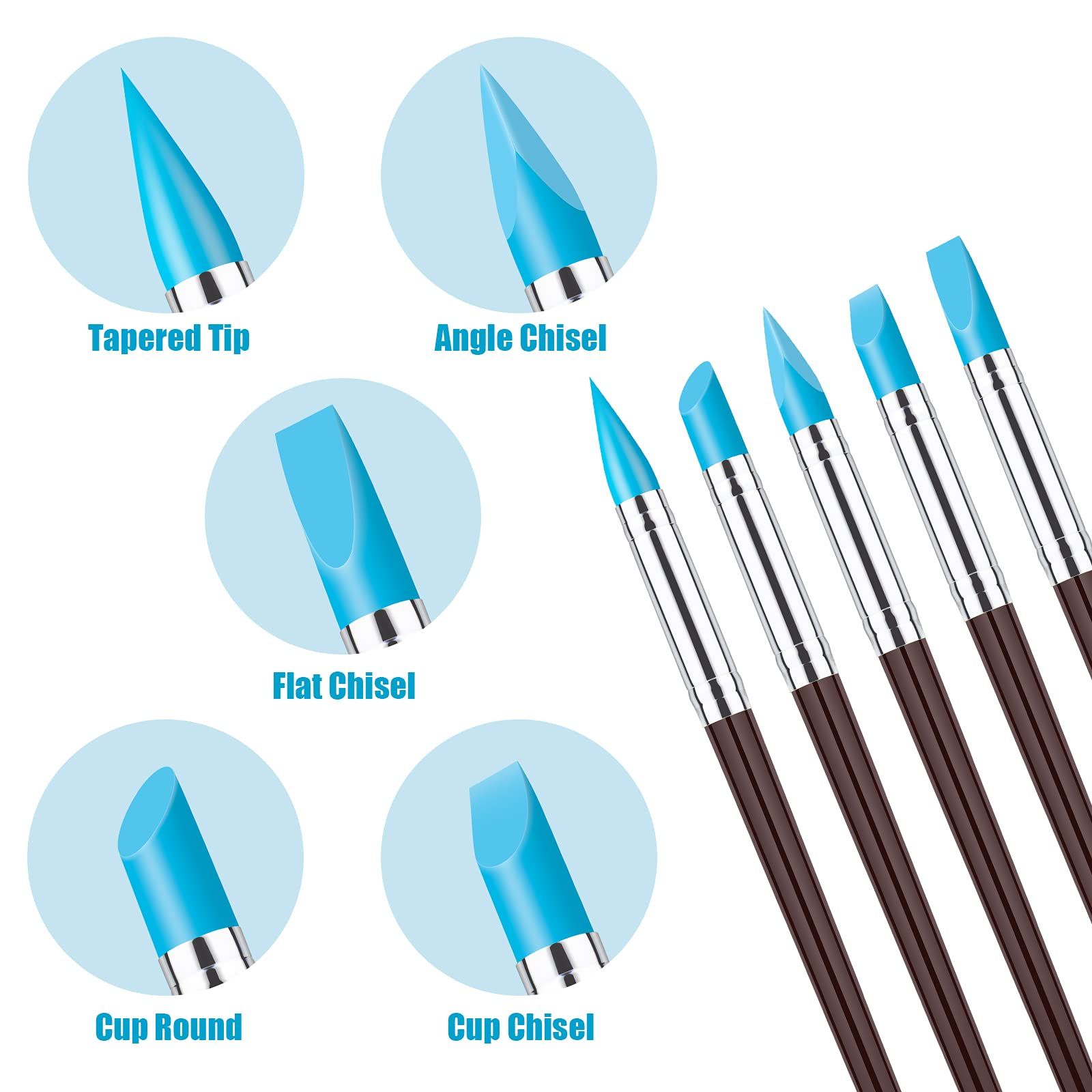 10Pcs Silicone Clay Sculpting Tool, Modeling Dotting Tool & Pottery Craft use for DIY Handicraft, Silicone Brush, Sculpture