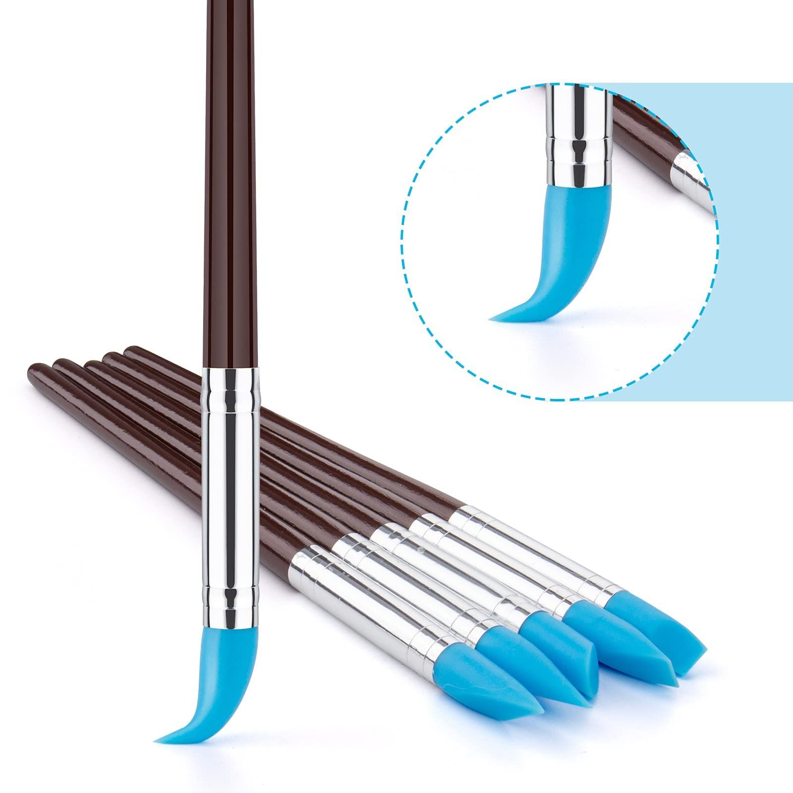 10Pcs Silicone Clay Sculpting Tool, Modeling Dotting Tool & Pottery Craft use for DIY Handicraft, Silicone Brush, Sculpture