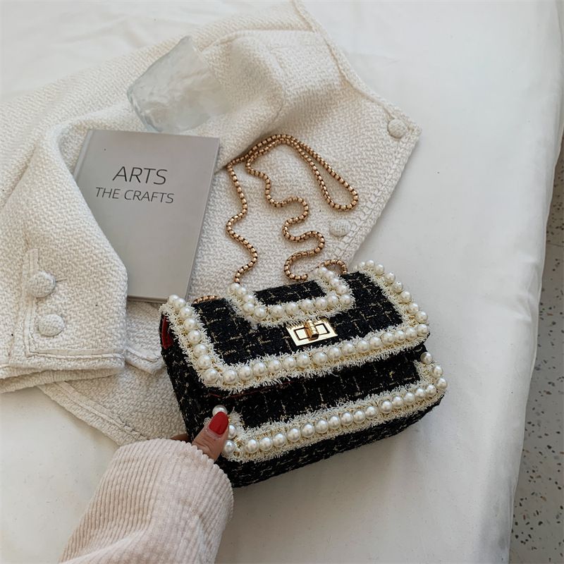 Purses and Handbags for Women Fashion Ladies Top Handle Satchel Shoulder Tote Pearl bead chain Tote Crossbody Bag