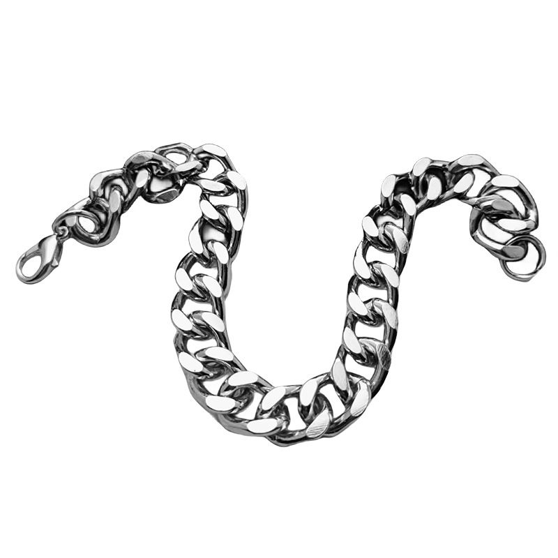 Unisex Stainless Steel Cuban Link Bracelet, Fashion-Forward Design, Durable & Timeless Accessory, Silver