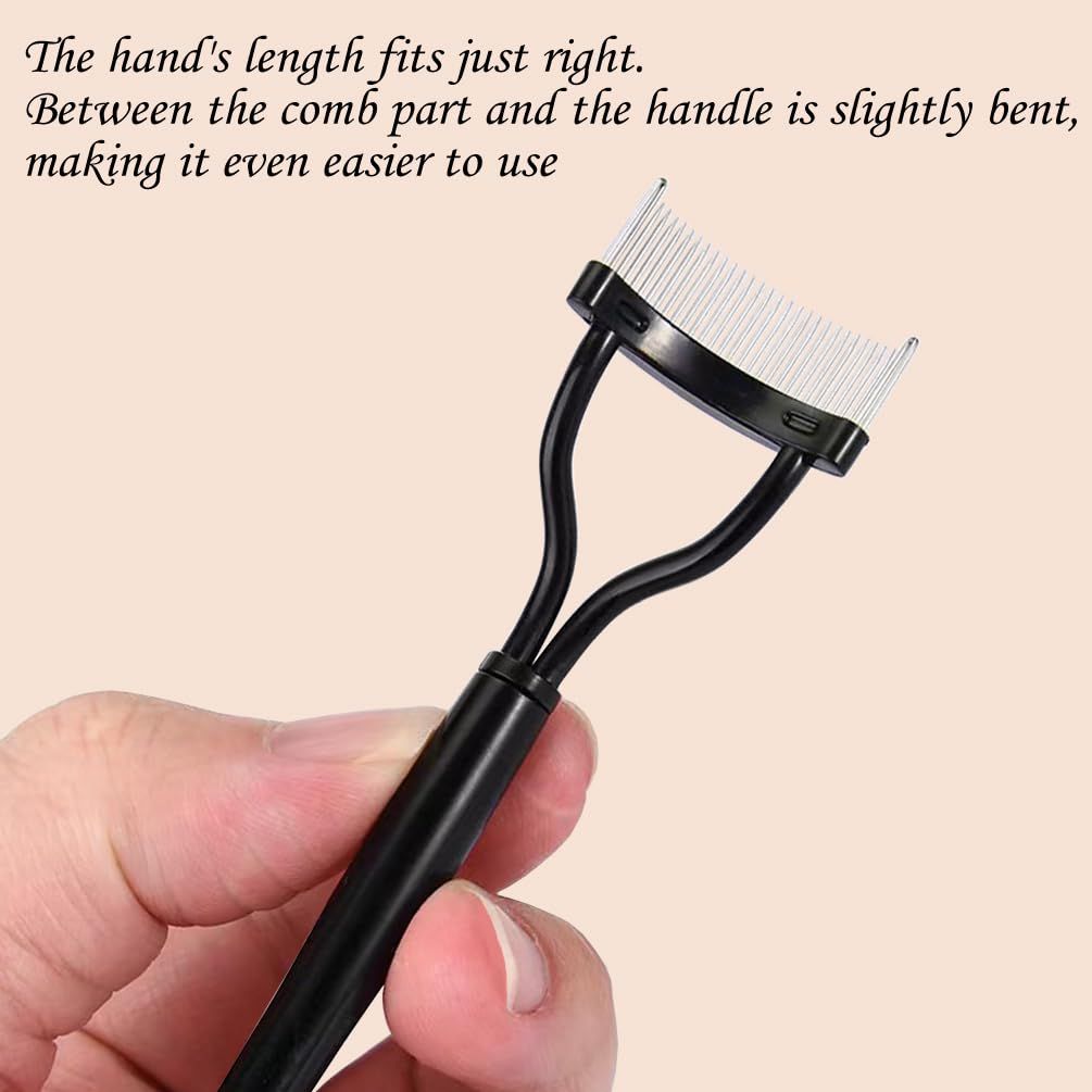 Eyelash Comb Separator, Eye Lash Separator Eyelash Definer Mascara Comb Applicator with Cover - Arc Designed