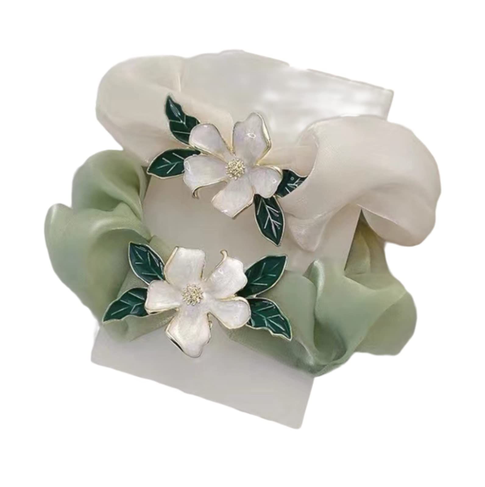 2Pcs Gardenia Large Intestine Hair Ring Hair Rope Flower Large Intestine Ring Hair Accessories SUITABLE FOR MANY OCCASIONS
