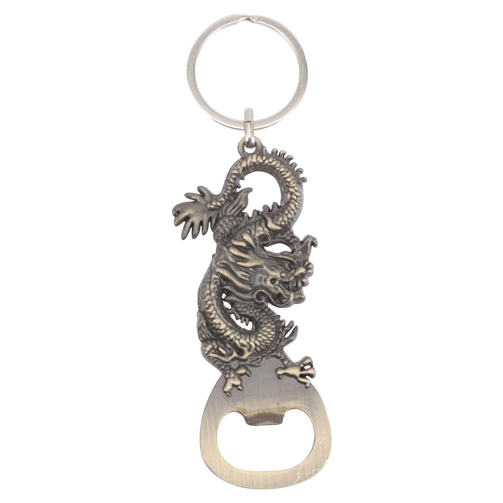 Dragon Bottle Opener Keychain: Novelty Metal Bottle Opener Accessory for Men Boyfriend Car Keys Pendant