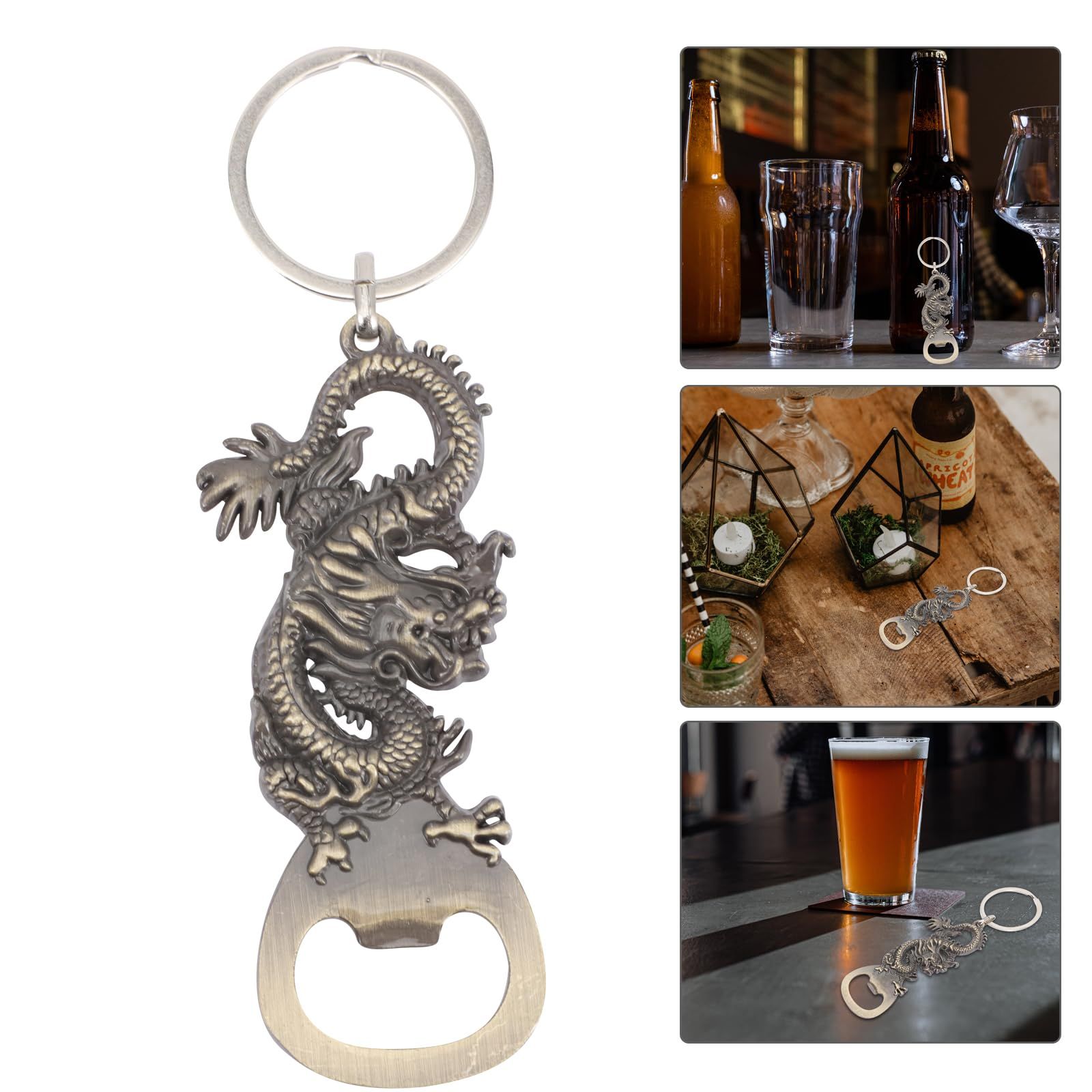Dragon Bottle Opener Keychain: Novelty Metal Bottle Opener Accessory for Men Boyfriend Car Keys Pendant