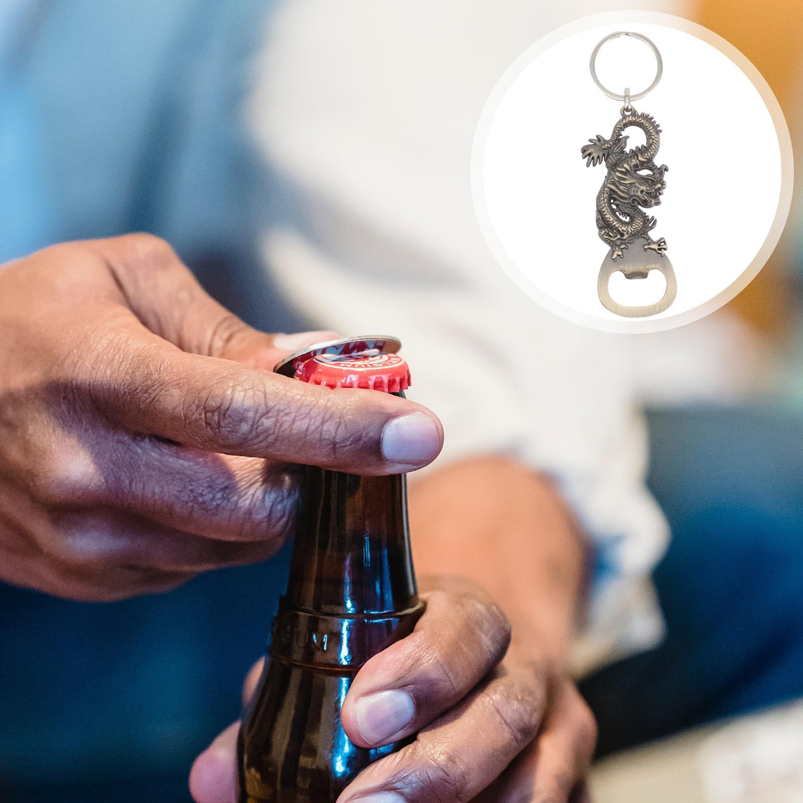 Dragon Bottle Opener Keychain: Novelty Metal Bottle Opener Accessory for Men Boyfriend Car Keys Pendant