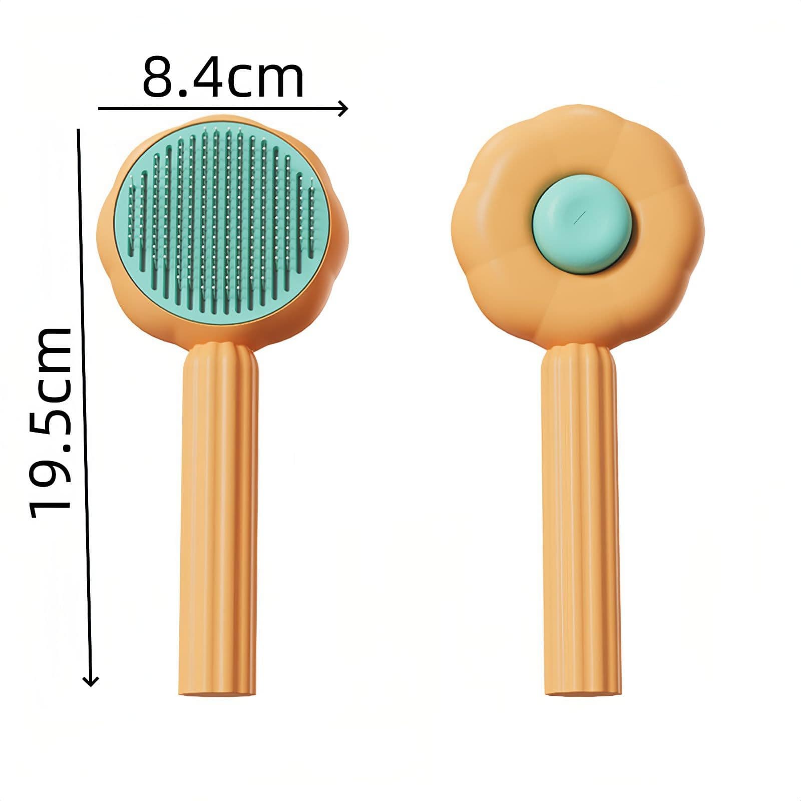 Self-Cleaning Cat Brush Pet Comb Orange