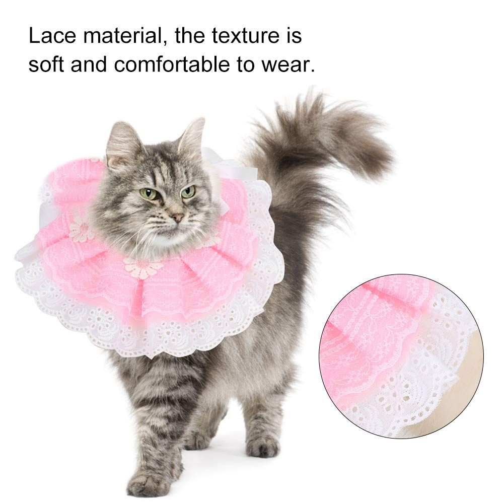 Dog Bandana, Cute Lace Pets Scarf Neckerchief Collar with Bell Bandanas Scarfs Bibs for Dogs Cats Pets(XS)