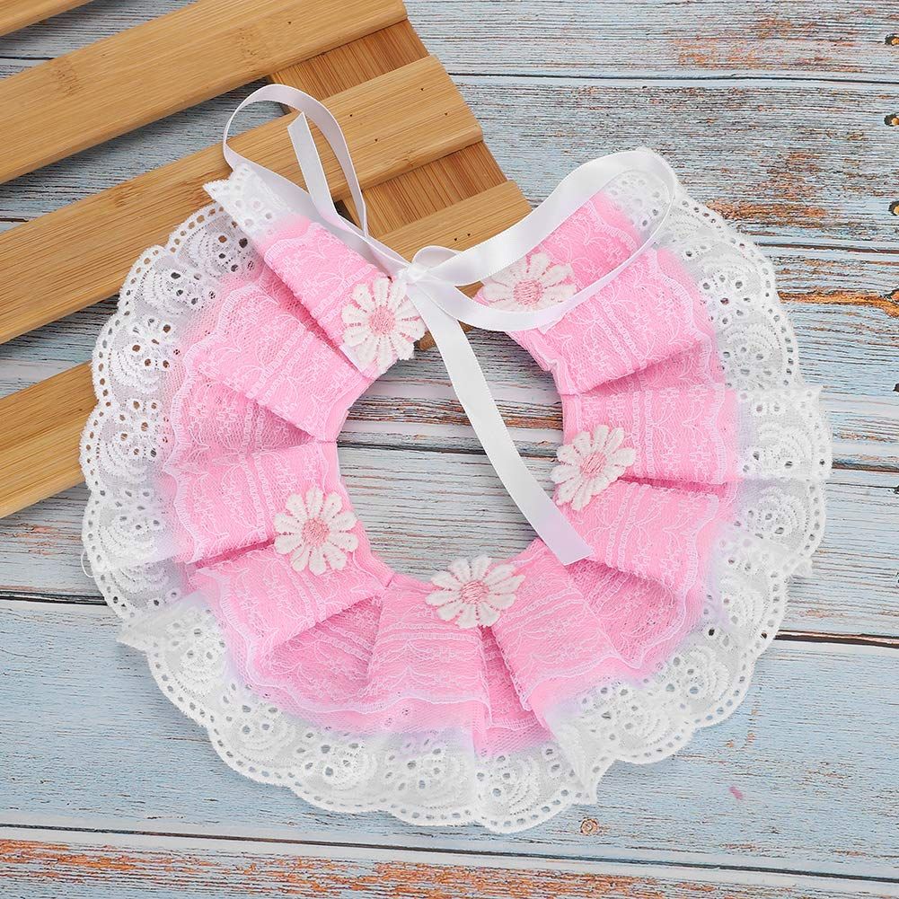 Dog Bandana, Cute Lace Pets Scarf Neckerchief Collar with Bell Bandanas Scarfs Bibs for Dogs Cats Pets(XS)