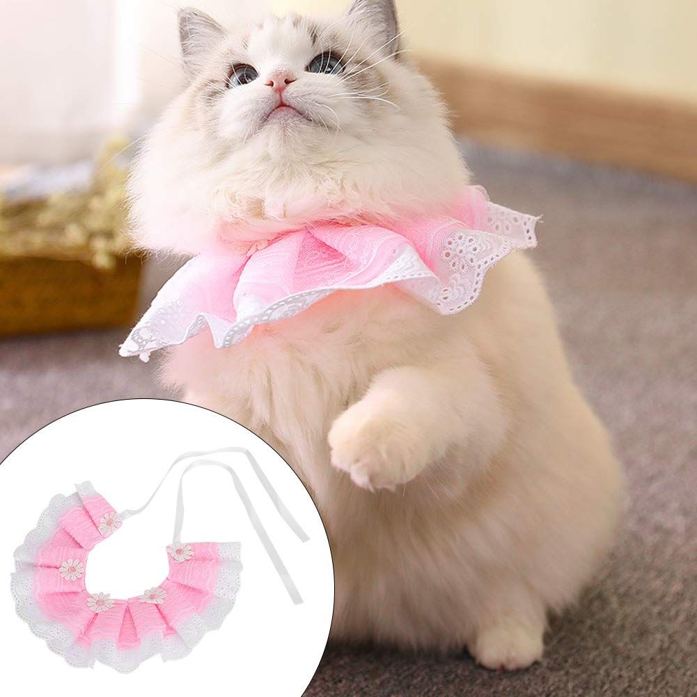 Dog Bandana, Cute Lace Pets Scarf Neckerchief Collar with Bell Bandanas Scarfs Bibs for Dogs Cats Pets(XS)