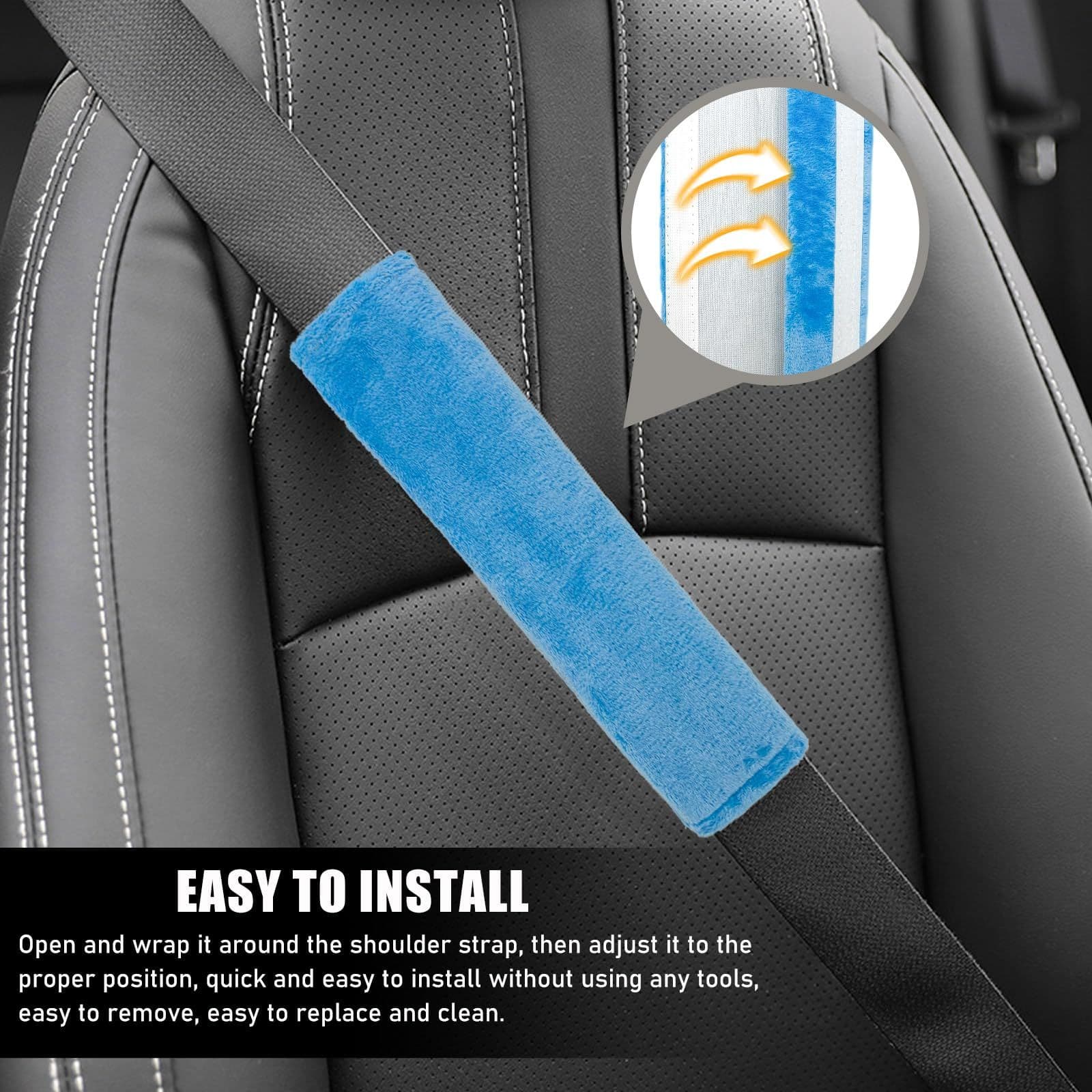 2 PCS Car Seat Belt Cover, Vehicle Seat Belt Pads Cover for a More Comfortable Driving, Safety Seatbelt Shoulder Strap Covers