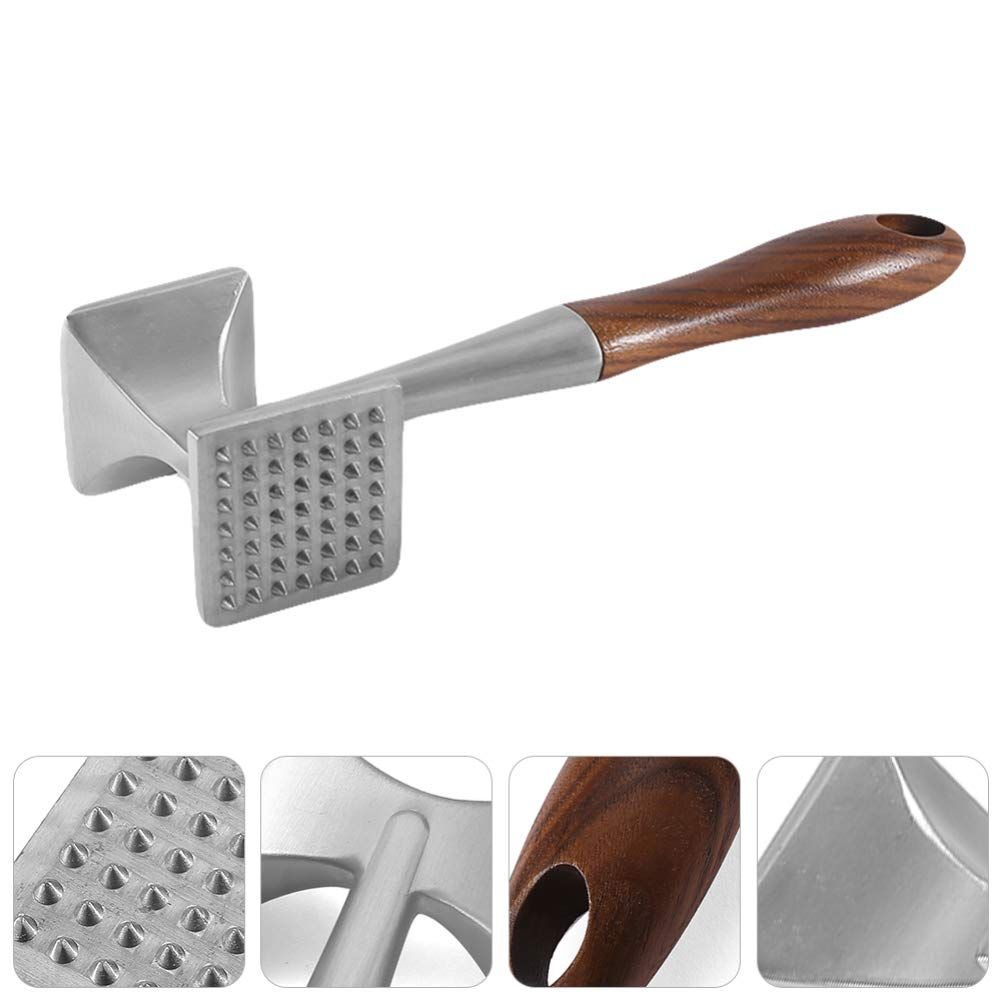 Meat Tenderizer Hammer with Comfortable-Grip Handle, Dual-side Mallet for Kitchen, Heavy Duty Pounder For Tenderizing Ste