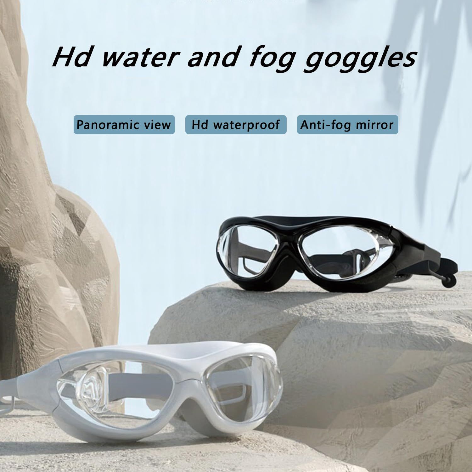 Swimming Goggles Swim Pool Goggles Anti Fog Anti UV No Leakage Clear Vision for Men Women Adults Teenagers-2pcs