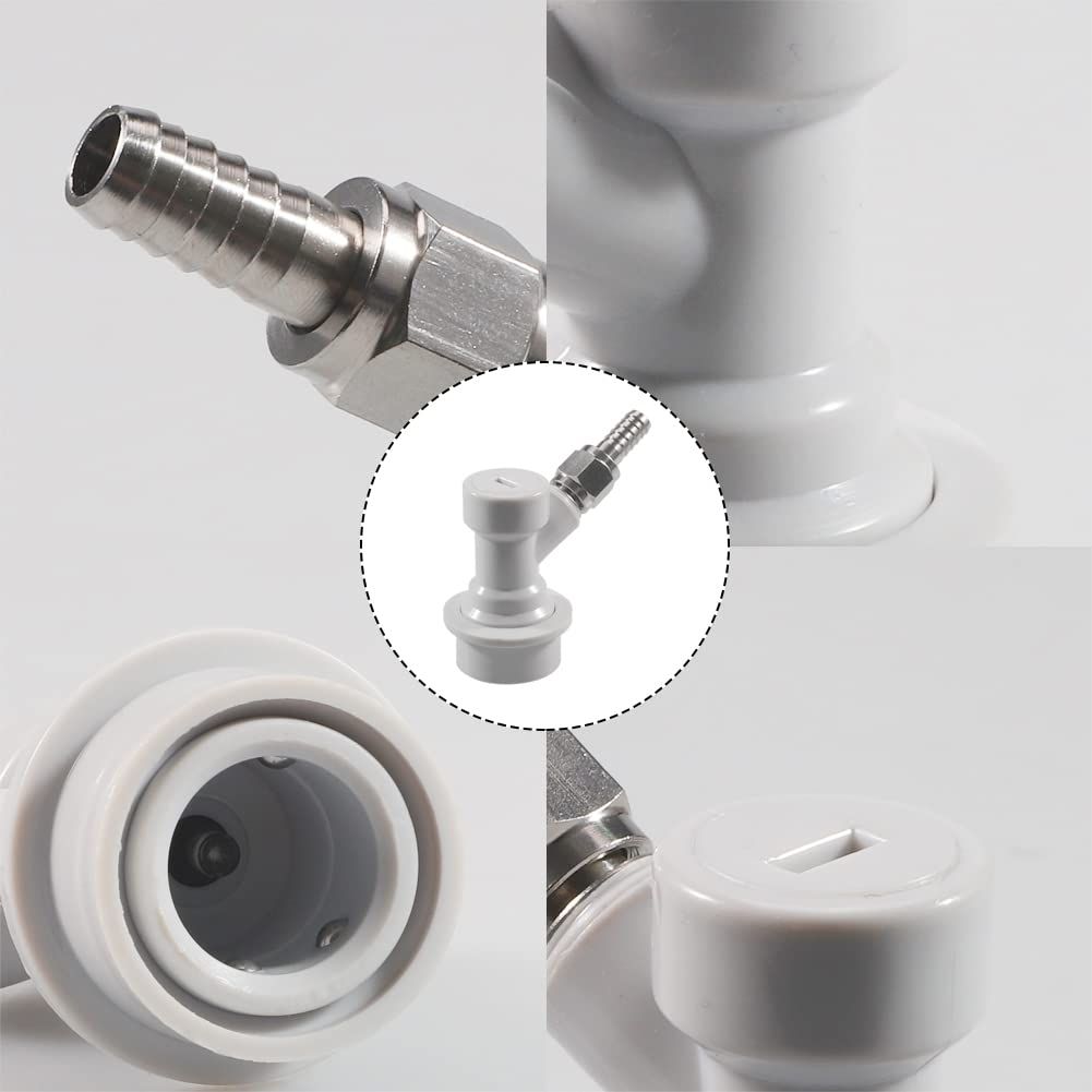 Ball Lock Keg Disconnect Include Ball Lock Gas Disconnect with Swivel Nuts 2 Free Worm Clamps for Homebrewing(PACK OF 2)