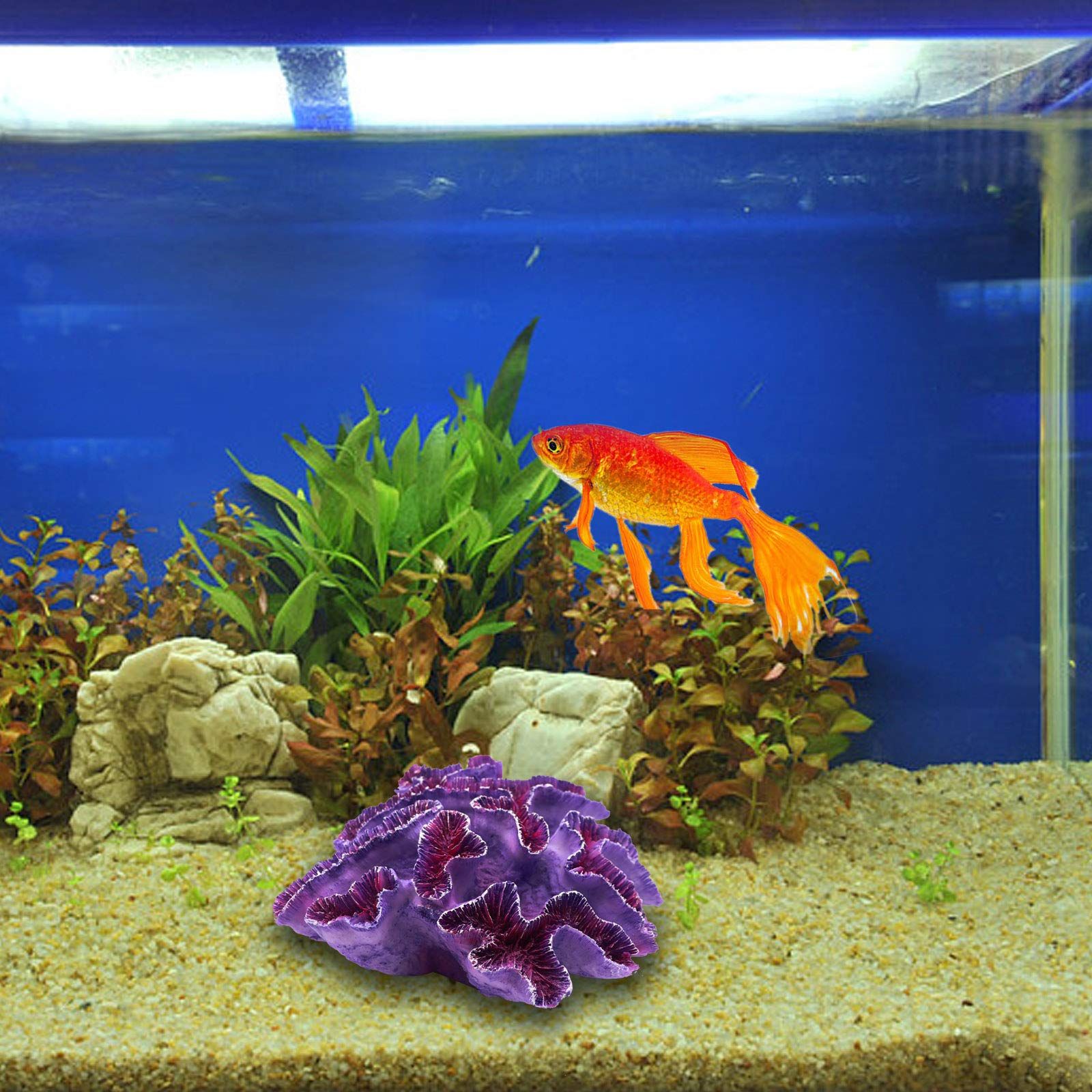 Aquarium Coral Ornaments Decor Fish Tank Plants Decoration for Aquarium Landscape, Coral Decor,Fake Coral Purple