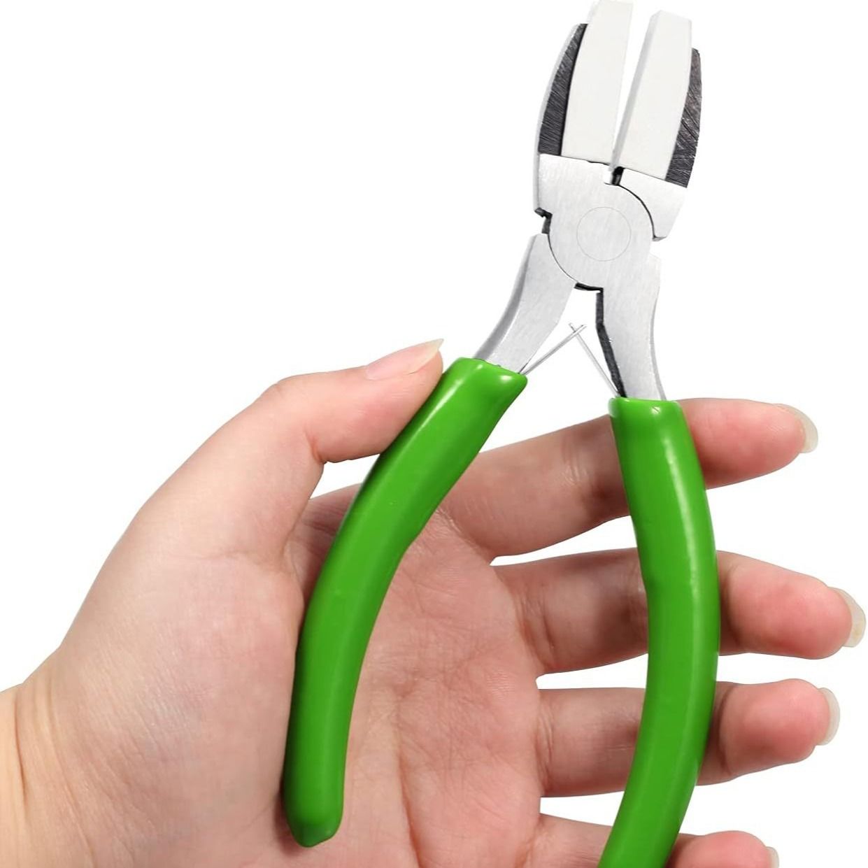 Double Nylon Jaw Pliers 5 Inches with Extra Nylon Jaws Wire Straightener Pliers with Double Leaf Spring Jewelry Making Tool for