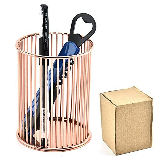 Pen Holder, Wire Metal Pencil Holder, Decorative Desk Storage Organizer Container for Stationery and Desk Accessories