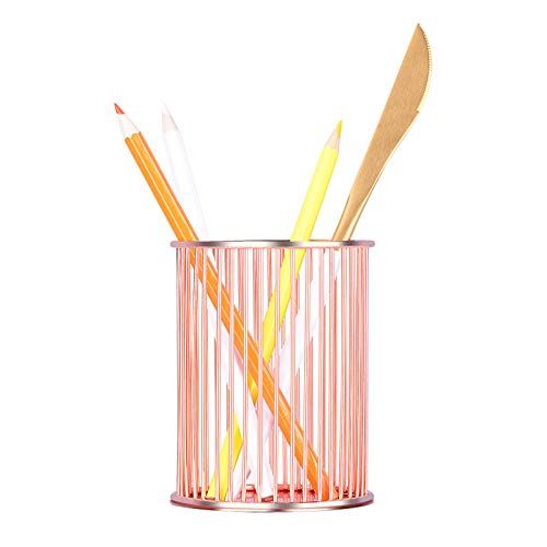 Pen Holder, Wire Metal Pencil Holder, Decorative Desk Storage Organizer Container for Stationery and Desk Accessories