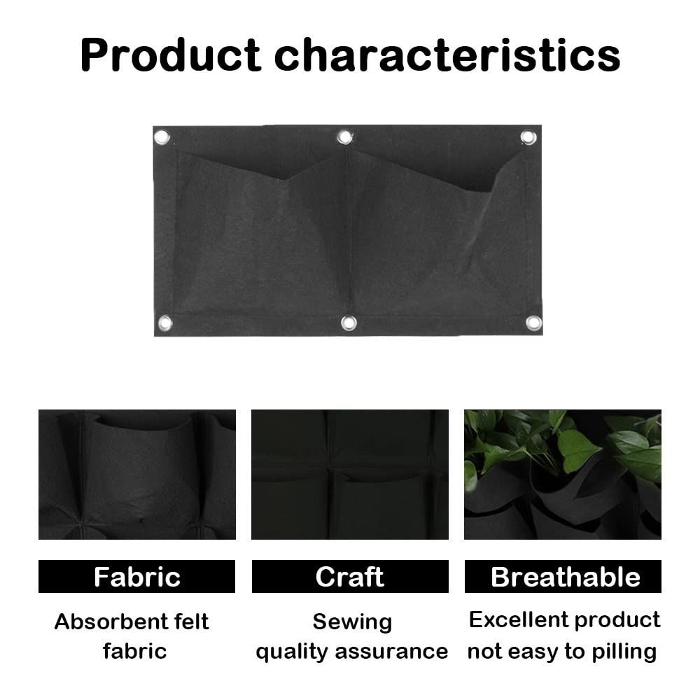 Garden Bag Wall Mounted Pocket Planting Bag Vertical Planting Vegetable Garden Nursery Potato Bag ， Balcony Office Decoration