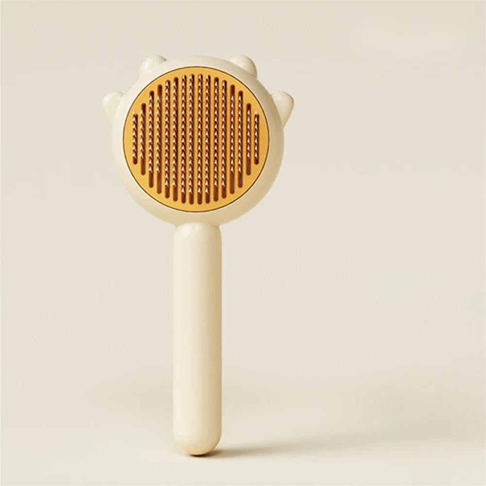 Cat grooming brush for long or short hair, self-cleaning and smooth comb for cats to remove tangled hair