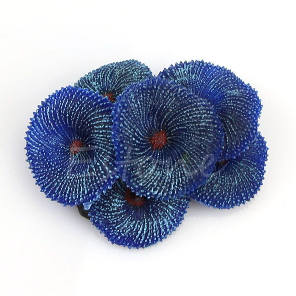 1pc Resin Blue Coral Sea Plant Ornament Artificial Coral Aquarium Ornament Silicone Artificial Coral Plant Decoration for Fish