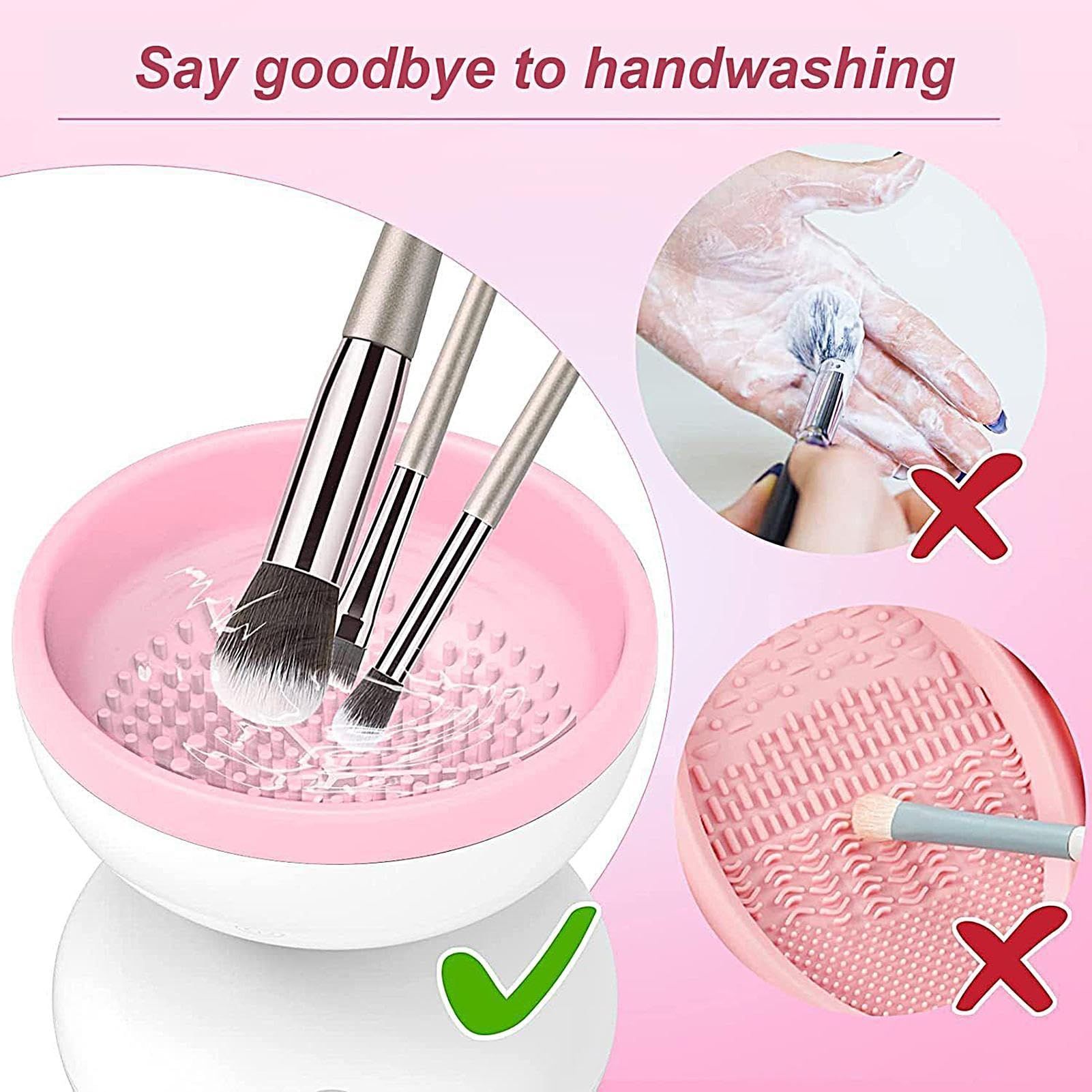 Makeup Brush Cleaner - Electric Automatic Makeup Cleaner Machine, Portable Cosmetic Brush Cleaner | Rechargeable Colorful Makeup