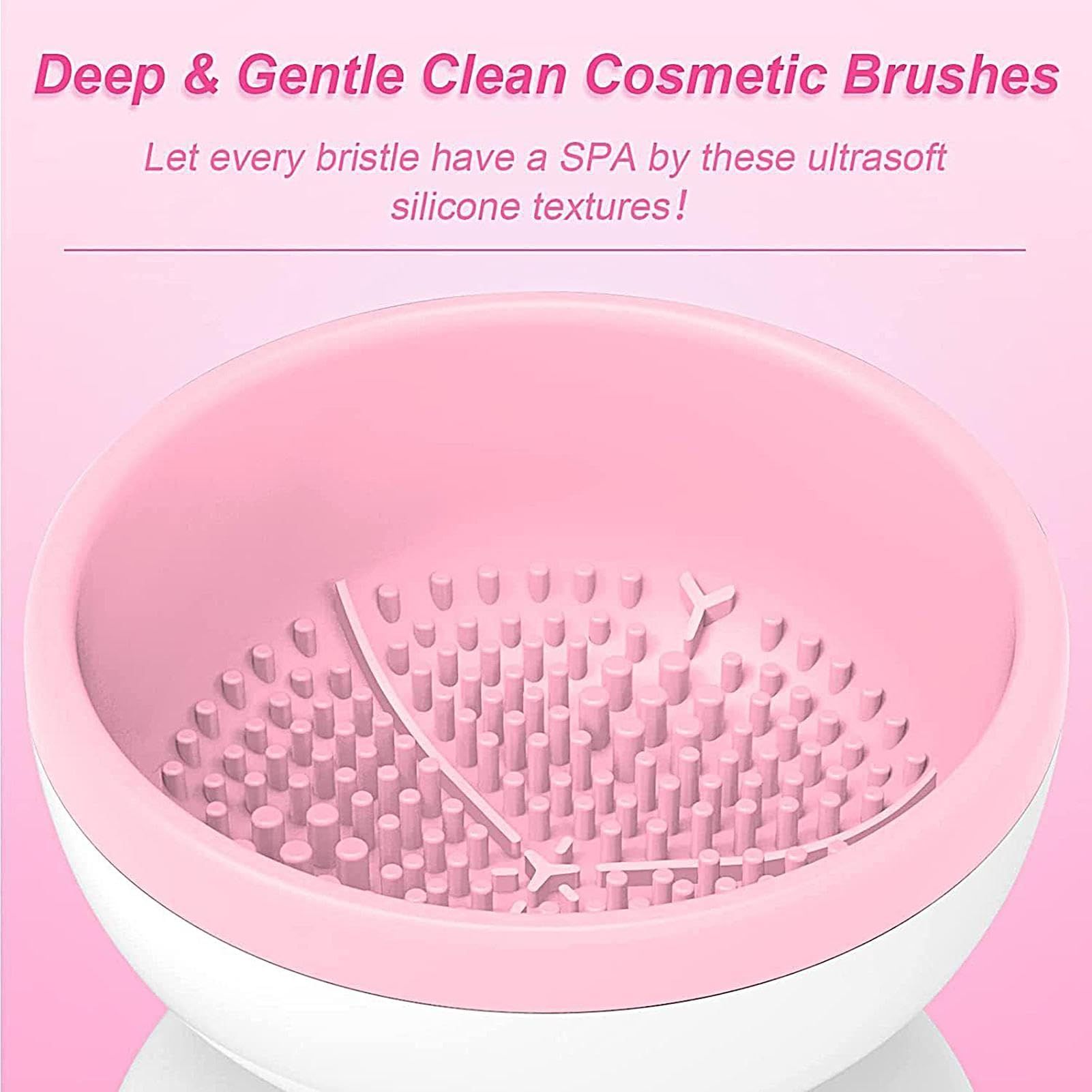 Makeup Brush Cleaner - Electric Automatic Makeup Cleaner Machine, Portable Cosmetic Brush Cleaner | Rechargeable Colorful Makeup