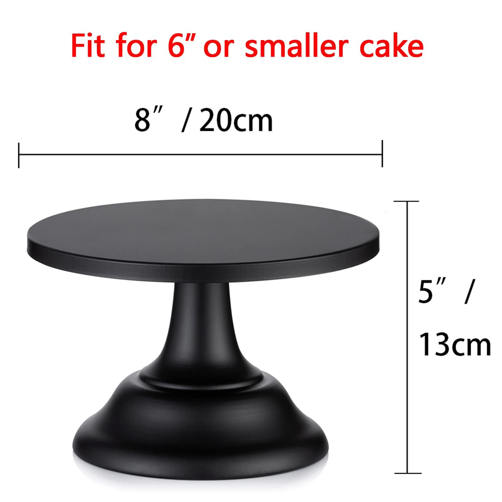 Black Dessert Holder Cookie Pedestal Stands Metal Trays for Desserts Round Gothic Serving Plate for Birthday 7.87 Inch / 20cm
