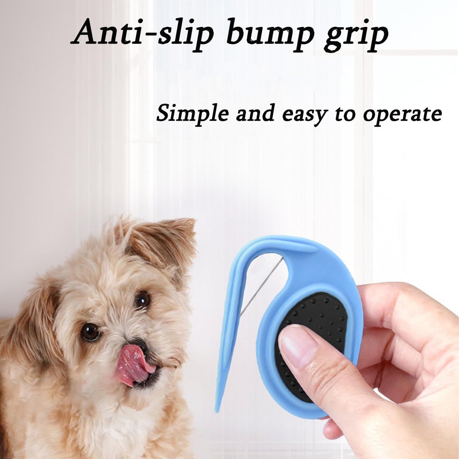 Dog Undercoat Comb Knotting Comb Sliding Cutter for Christmas Blue