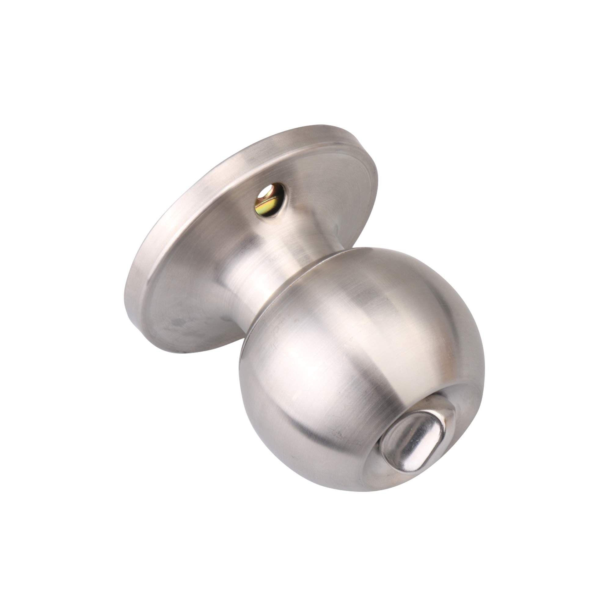 Stainless Steel Ball Privacy Door Knob ,Interior Door Knobs with Lock and 3 Keys,Lock The Door with The Key,for Bedroom Bathroom